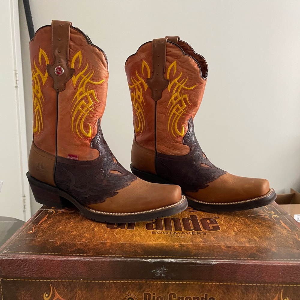 Genuine leather Rio Grande boots, size 280mm (10.5 US).